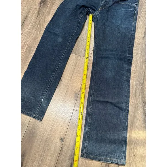 Levis Made & Crafted Mens Ruler Straight Jeans W29 Bovine Leather Patch Button F